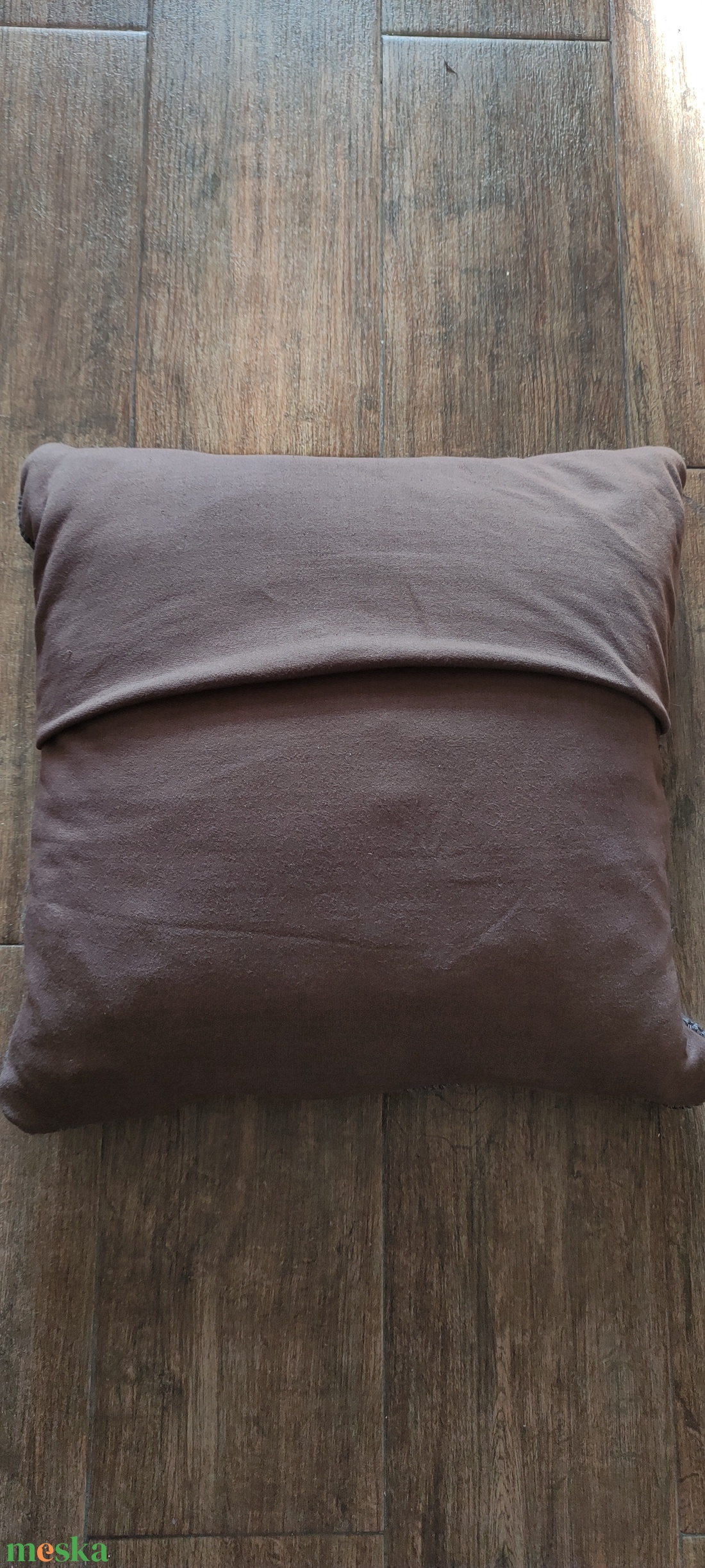 Kézzel horgolt díszpárna huzat barna színben - otthon & életmód - lakástextil - párna & párnahuzat - díszpárnahuzat - Meska.hu