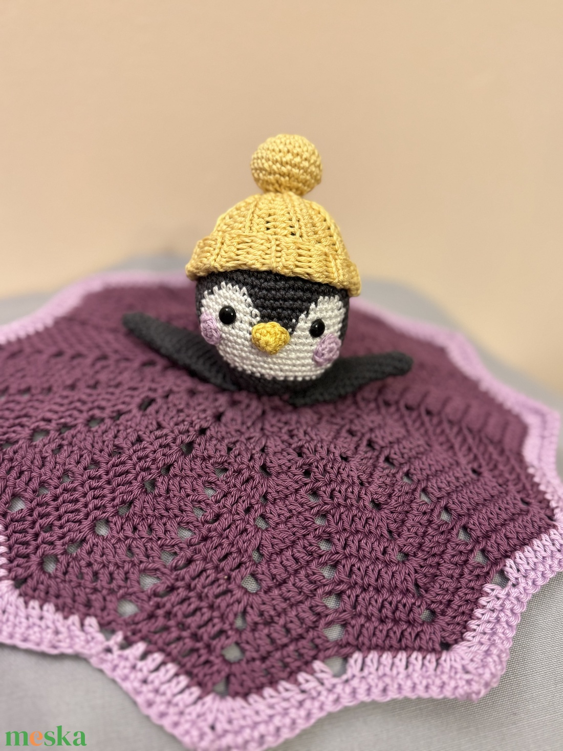 Pingvines szundikendő - játék & sport - 3 éves kor alattiaknak - alvóka & rongyi - Meska.hu