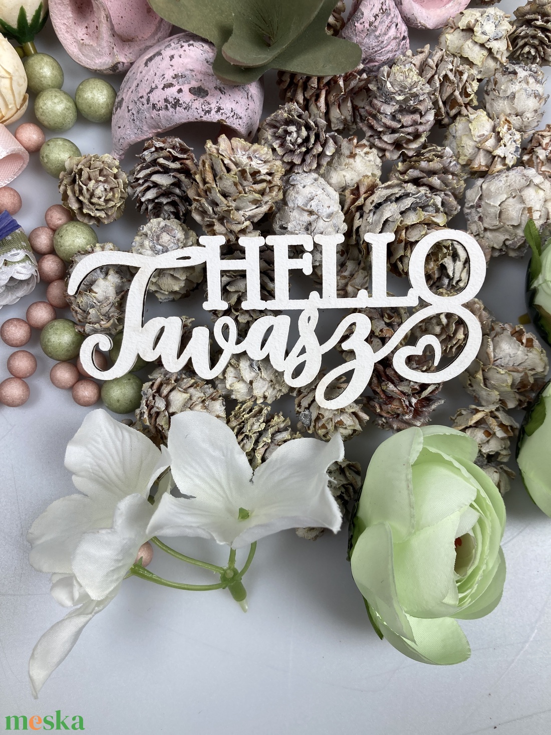 Díszítsd magad! 210 darabos tavaszi, szalmaalapra készülő DIY kopogtató   - otthon & életmód - dekoráció - ajtó- és ablak dekoráció - ajtódísz & kopogtató - Meska.hu