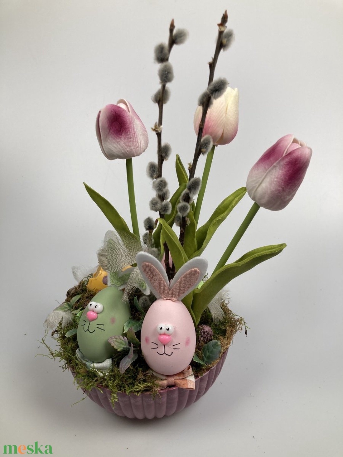 Tappancsosék meggyjoghurt színű tulipános, igazi tojásos, mohás tartós asztaldísze - otthon & életmód - dekoráció - asztal és polc dekoráció - asztaldísz - Meska.hu Tappancsosék meggyjoghurt színű tulipános, igazi tojásos, mohás tartós asztaldísze - otthon & életmód - dekoráció - asztal és polc dekoráció - asztaldísz - Meska.hu