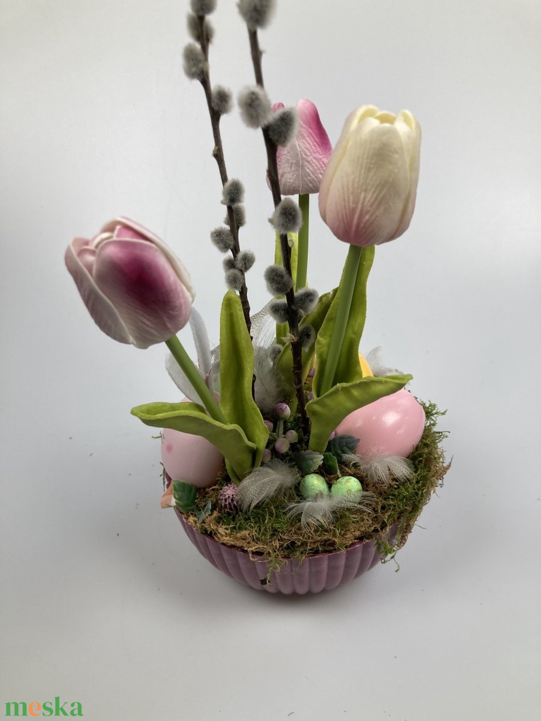 Tappancsosék meggyjoghurt színű tulipános, igazi tojásos, mohás tartós asztaldísze - otthon & életmód - dekoráció - asztal és polc dekoráció - asztaldísz - Meska.hu Tappancsosék meggyjoghurt színű tulipános, igazi tojásos, mohás tartós asztaldísze - otthon & életmód - dekoráció - asztal és polc dekoráció - asztaldísz - Meska.hu