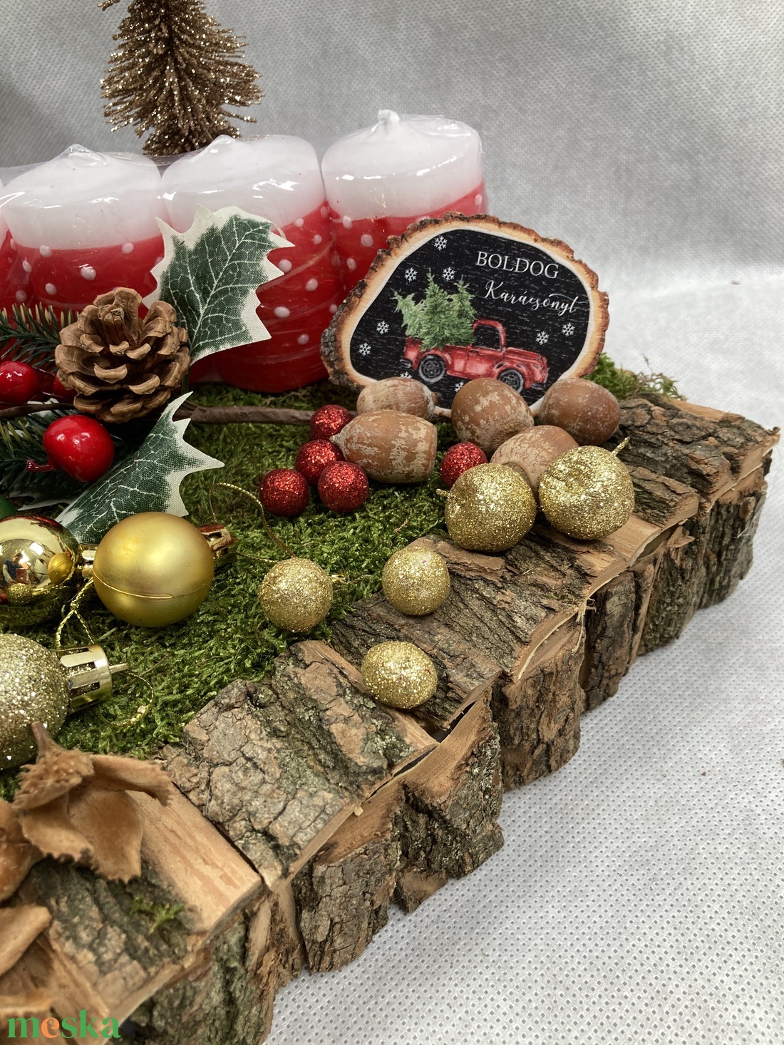 55 darabos, faborítású, mohaszőnyeggel fedett alapra tervezett DIY adventi koszorú szett - diy (csináld magad) - egységcsomag - Meska.hu 55 darabos, faborítású, mohaszőnyeggel fedett alapra tervezett DIY adventi koszorú szett - diy (csináld magad) - egységcsomag - Meska.hu