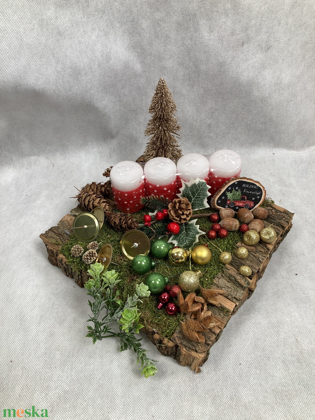 55 darabos, faborítású, mohaszőnyeggel fedett alapra tervezett DIY adventi koszorú szett - diy (csináld magad) - egységcsomag - Meska.hu 55 darabos, faborítású, mohaszőnyeggel fedett alapra tervezett DIY adventi koszorú szett - diy (csináld magad) - egységcsomag - Meska.hu