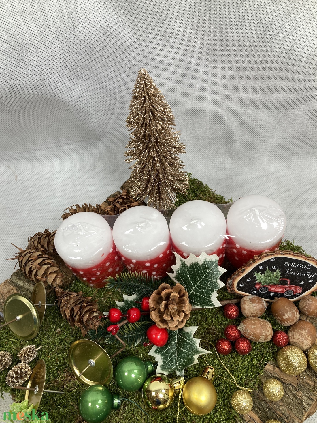 55 darabos, faborítású, mohaszőnyeggel fedett alapra tervezett DIY adventi koszorú szett - diy (csináld magad) - egységcsomag - Meska.hu 55 darabos, faborítású, mohaszőnyeggel fedett alapra tervezett DIY adventi koszorú szett - diy (csináld magad) - egységcsomag - Meska.hu