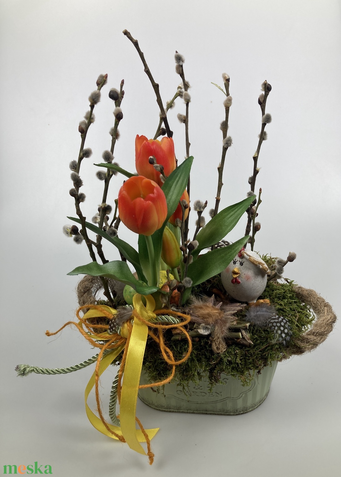 Tyúkanyó tulipános kertje - mohaágyon nyugvó, tartós virágdísz fürjtojásokkal, gazdagon díszítve (S-12) - otthon & életmód - dekoráció - virágdísz és tartó - csokor & virágdísz - Meska.hu Tyúkanyó tulipános kertje - mohaágyon nyugvó, tartós virágdísz fürjtojásokkal, gazdagon díszítve (S-12) - otthon & életmód - dekoráció - virágdísz és tartó - csokor & virágdísz - Meska.hu