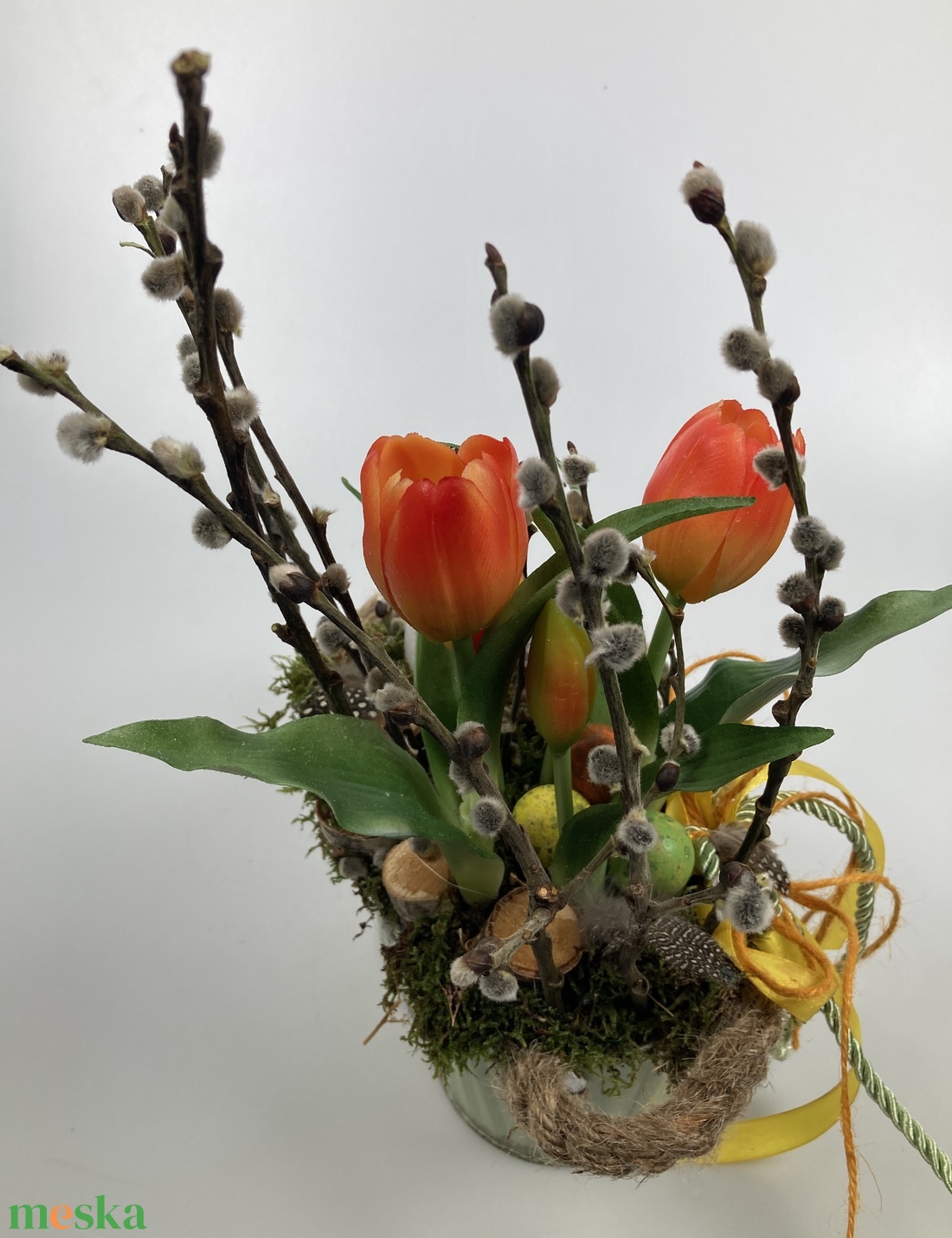 Tyúkanyó tulipános kertje - mohaágyon nyugvó, tartós virágdísz fürjtojásokkal, gazdagon díszítve (S-12) - otthon & életmód - dekoráció - virágdísz és tartó - csokor & virágdísz - Meska.hu Tyúkanyó tulipános kertje - mohaágyon nyugvó, tartós virágdísz fürjtojásokkal, gazdagon díszítve (S-12) - otthon & életmód - dekoráció - virágdísz és tartó - csokor & virágdísz - Meska.hu