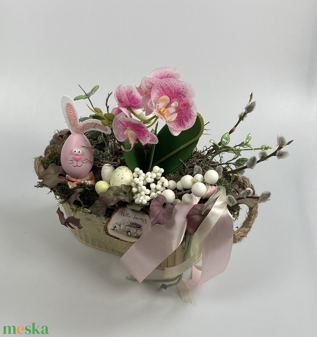 Orchideás Olivia Nyusza - mohaágyon nyugvó, tartós virágdísz Olívia nyuszi mókás figurájával, gazdagon díszítve (S-16) - otthon & életmód - dekoráció - virágdísz és tartó - csokor & virágdísz - Meska.hu Orchideás Olivia Nyusza - mohaágyon nyugvó, tartós virágdísz Olívia nyuszi mókás figurájával, gazdagon díszítve (S-16) - otthon & életmód - dekoráció - virágdísz és tartó - csokor & virágdísz - Meska.hu