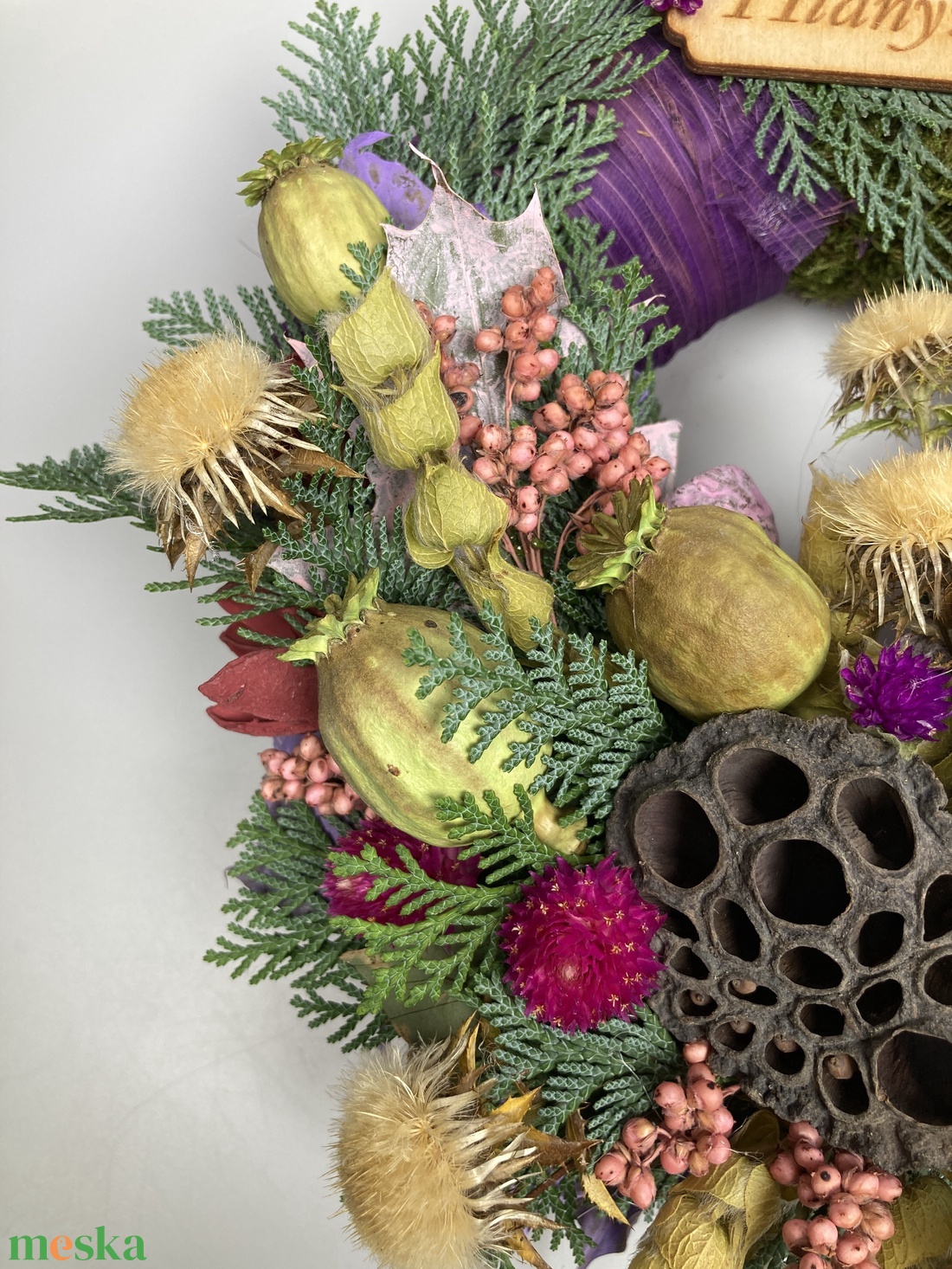 Varázslat csomag - 3 db Bohókás, festett növényi rosttal részben bevont, gazdagon díszített mohakoszorú (KK-26) - otthon & életmód - vallás - temetkezési tárgy - sírkoszorú, kegyeleti koszorú - Meska.hu