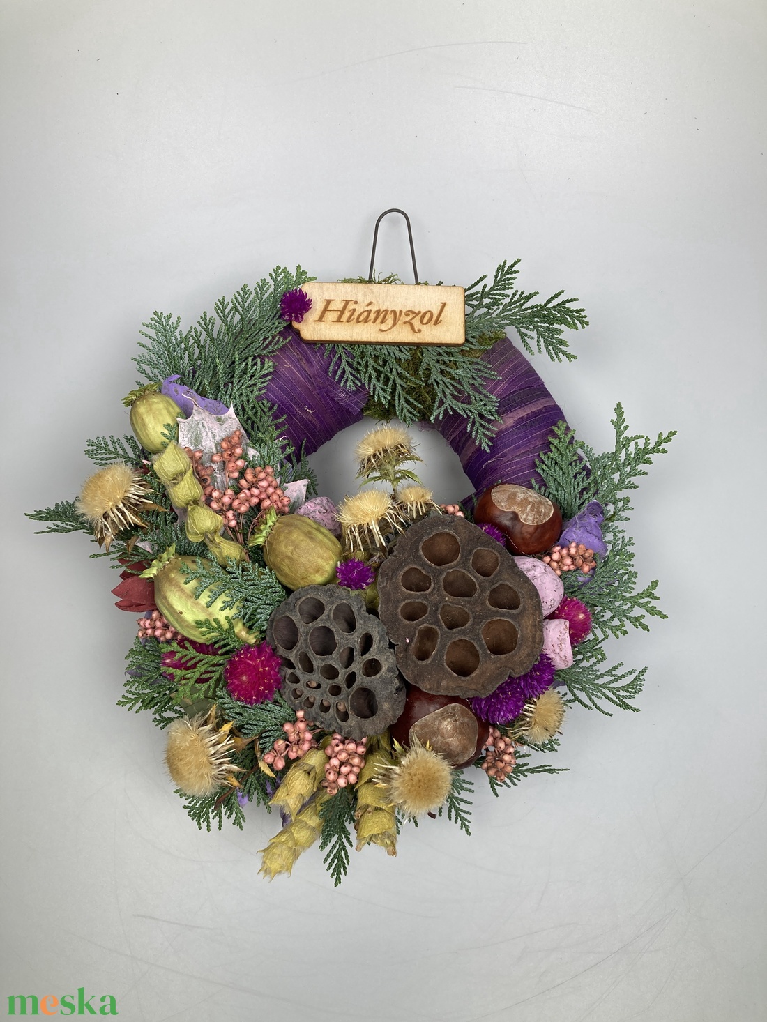 Varázslat csomag - 3 db Bohókás, festett növényi rosttal részben bevont, gazdagon díszített mohakoszorú (KK-26) - otthon & életmód - vallás - temetkezési tárgy - sírkoszorú, kegyeleti koszorú - Meska.hu