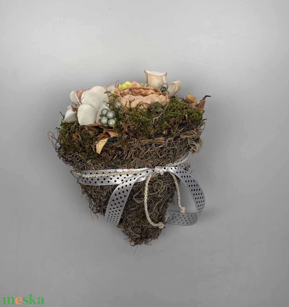 Teltkarcsú - visszafogott színvilágú, mégis színes, teltkarcsú tartós virágdísz a Mini Csokor kollekcióból (MCs-11) - otthon & életmód - virágdekoráció - virágok - virágcsokor - Meska.hu