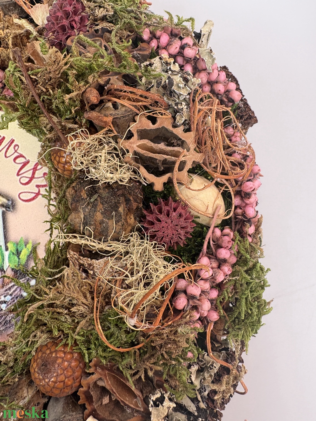 Tavaszüdvözlet - Tartós terméskopogtató mohakoszorún - otthon & életmód - dekoráció - ajtó- és ablak dekoráció - ajtódísz & kopogtató - Meska.hu