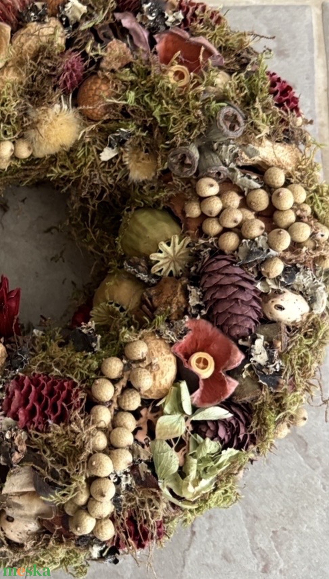 Tömör természet avagy Naturella - igen gazdagon díszített, többévszakos szalma terméskopogtató  - otthon & életmód - dekoráció - ajtó- és ablak dekoráció - ajtódísz & kopogtató - Meska.hu