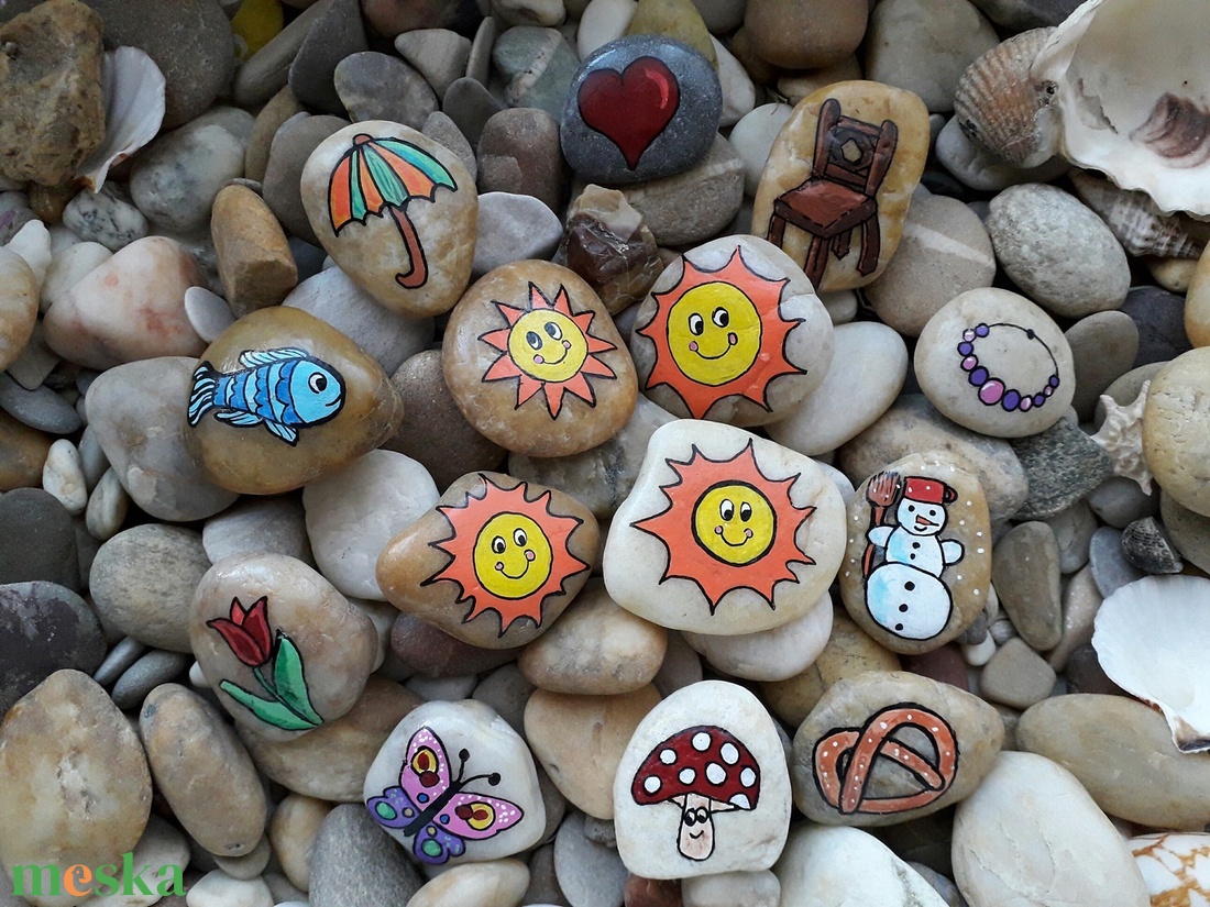 Óvodai jelek - festett kavics - játék & sport - ovis felszerelés - óvodai jelek - Meska.hu