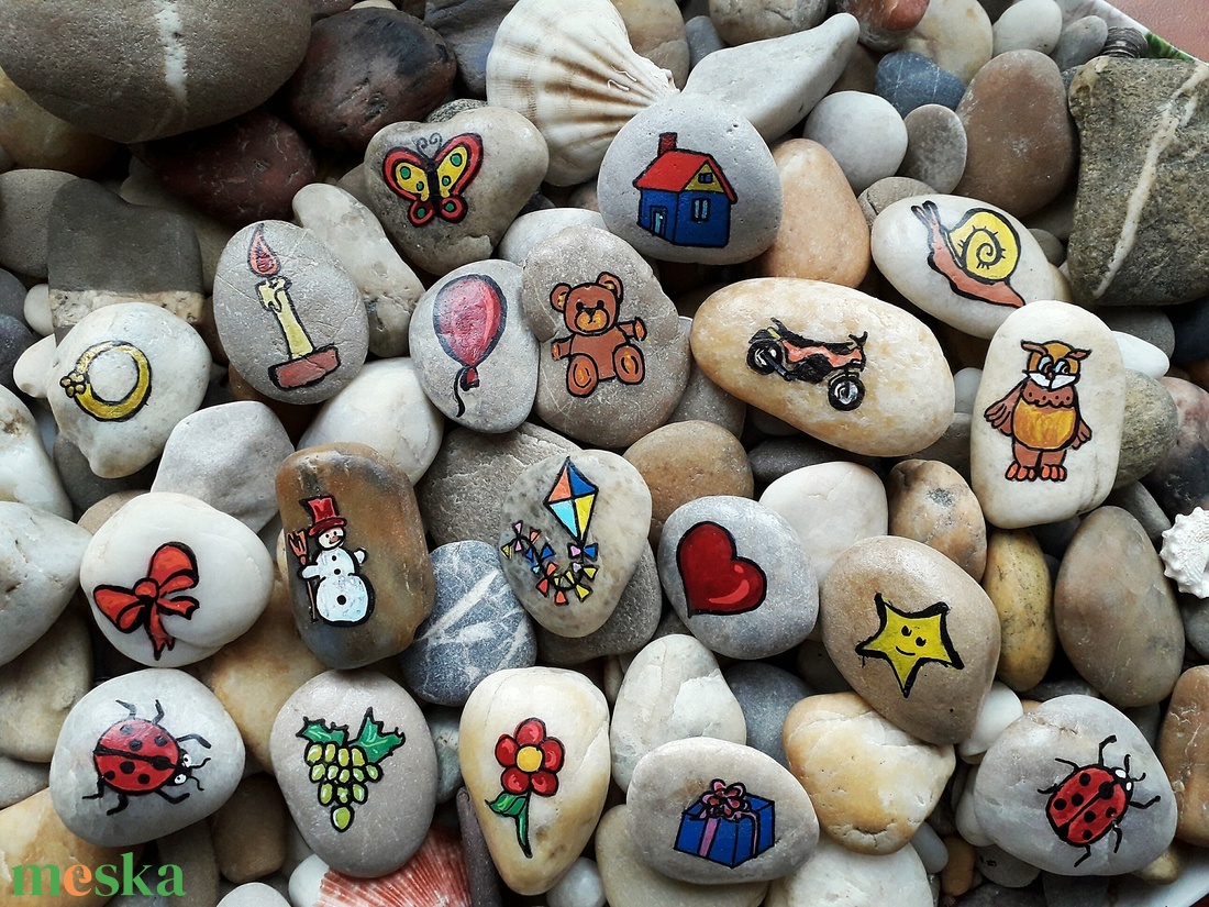 Óvodai jelek - festett kavics - játék & sport - ovis felszerelés - óvodai jelek - Meska.hu