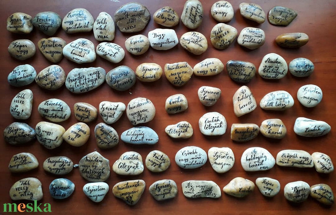 Kézzel festett, írt kavicsüzenet - művészet - festmény - akril - Meska.hu