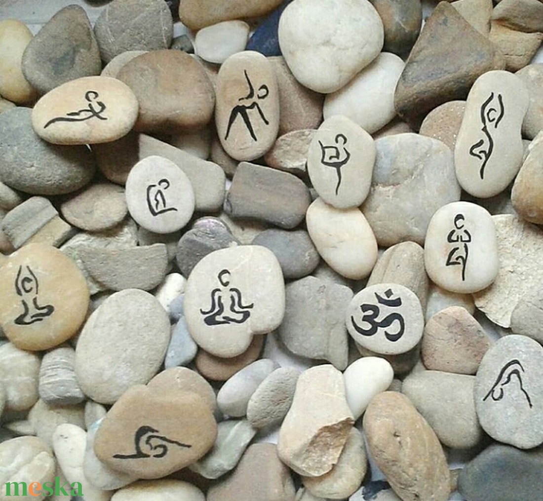kézzel festett jóga kövek - otthon & életmód - dekoráció - asztal és polc dekoráció - kavics & kő - Meska.hu