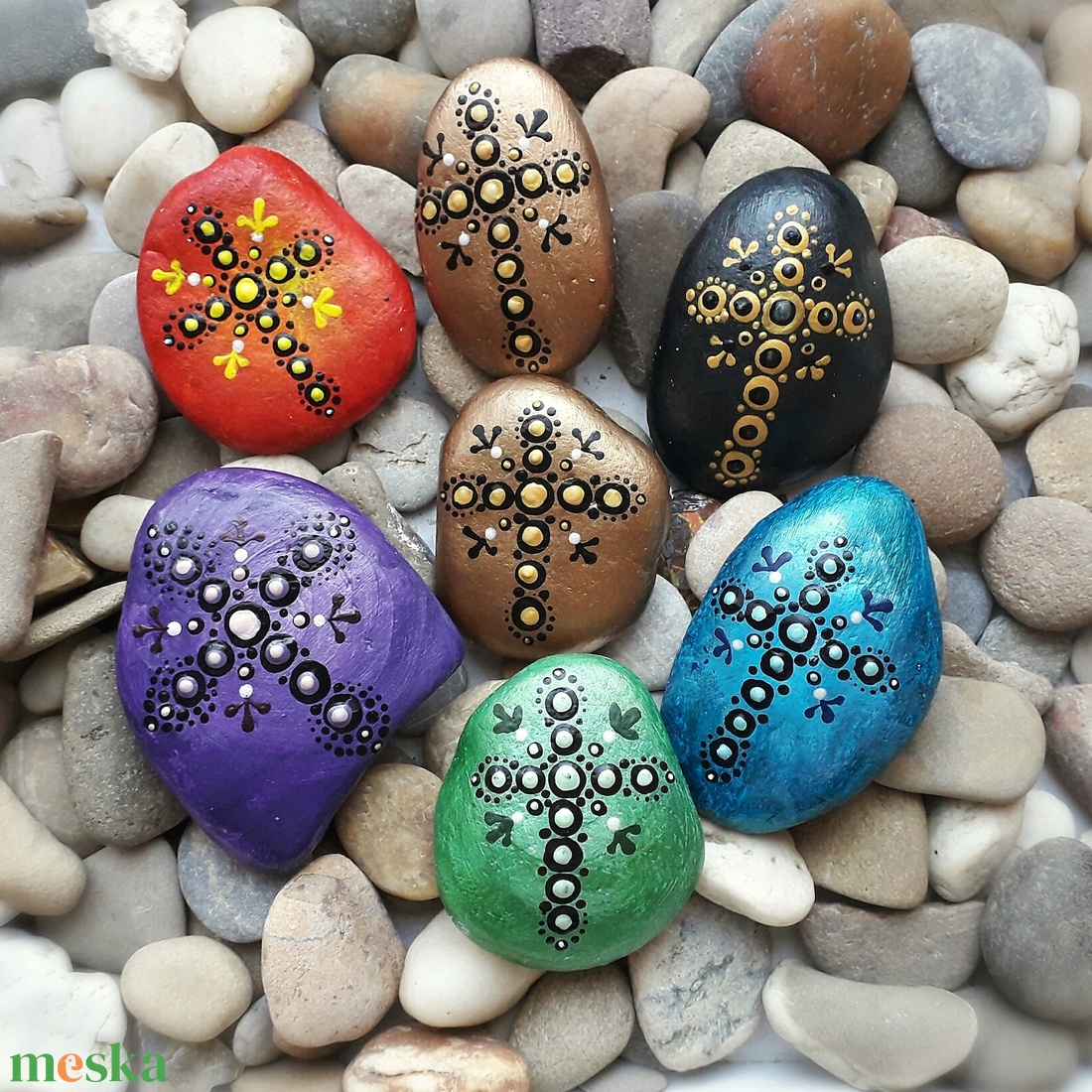 Kézzel festett kavics - húsvét - otthon & életmód - dekoráció - asztal és polc dekoráció - kavics & kő - Meska.hu