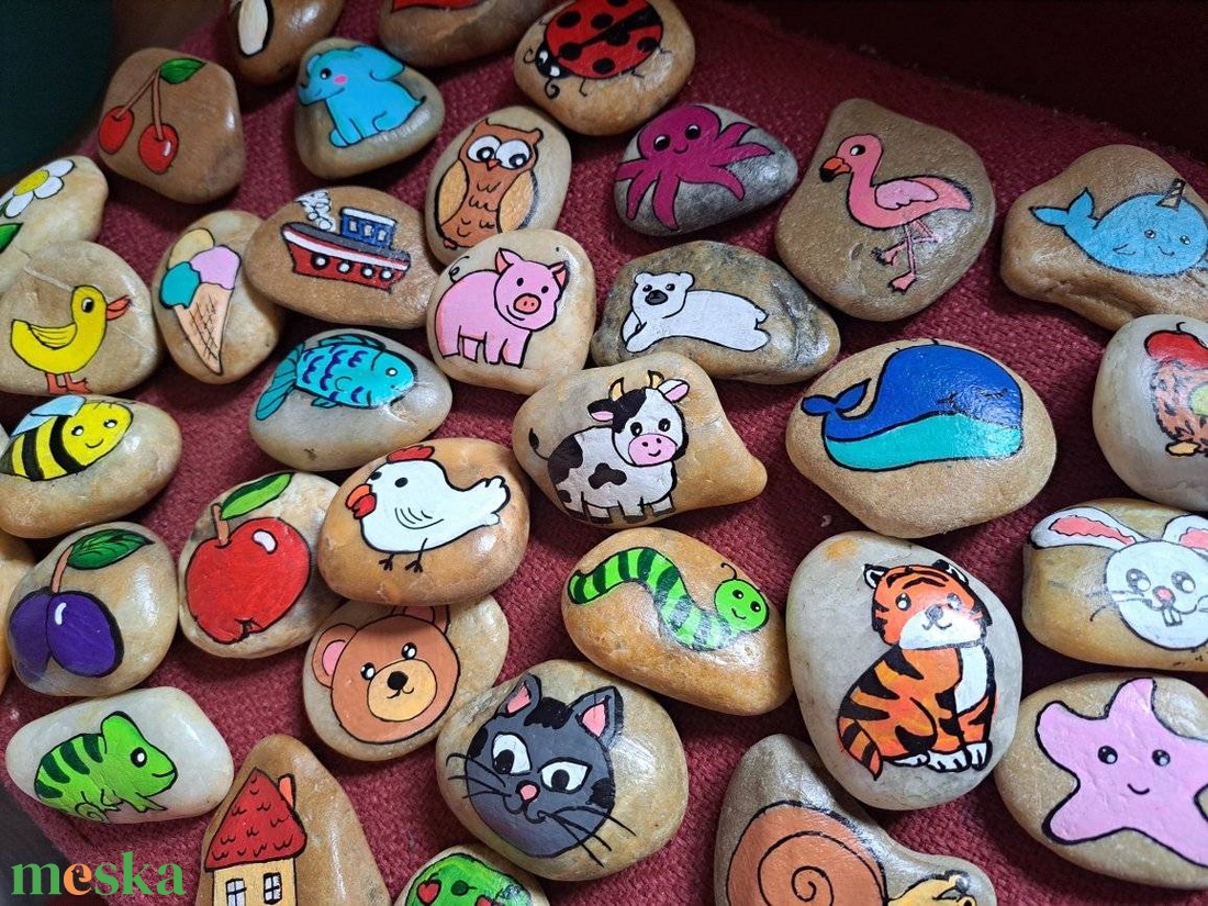 állatos kavicsok - otthon & életmód - dekoráció - asztal és polc dekoráció - kavics & kő - Meska.hu