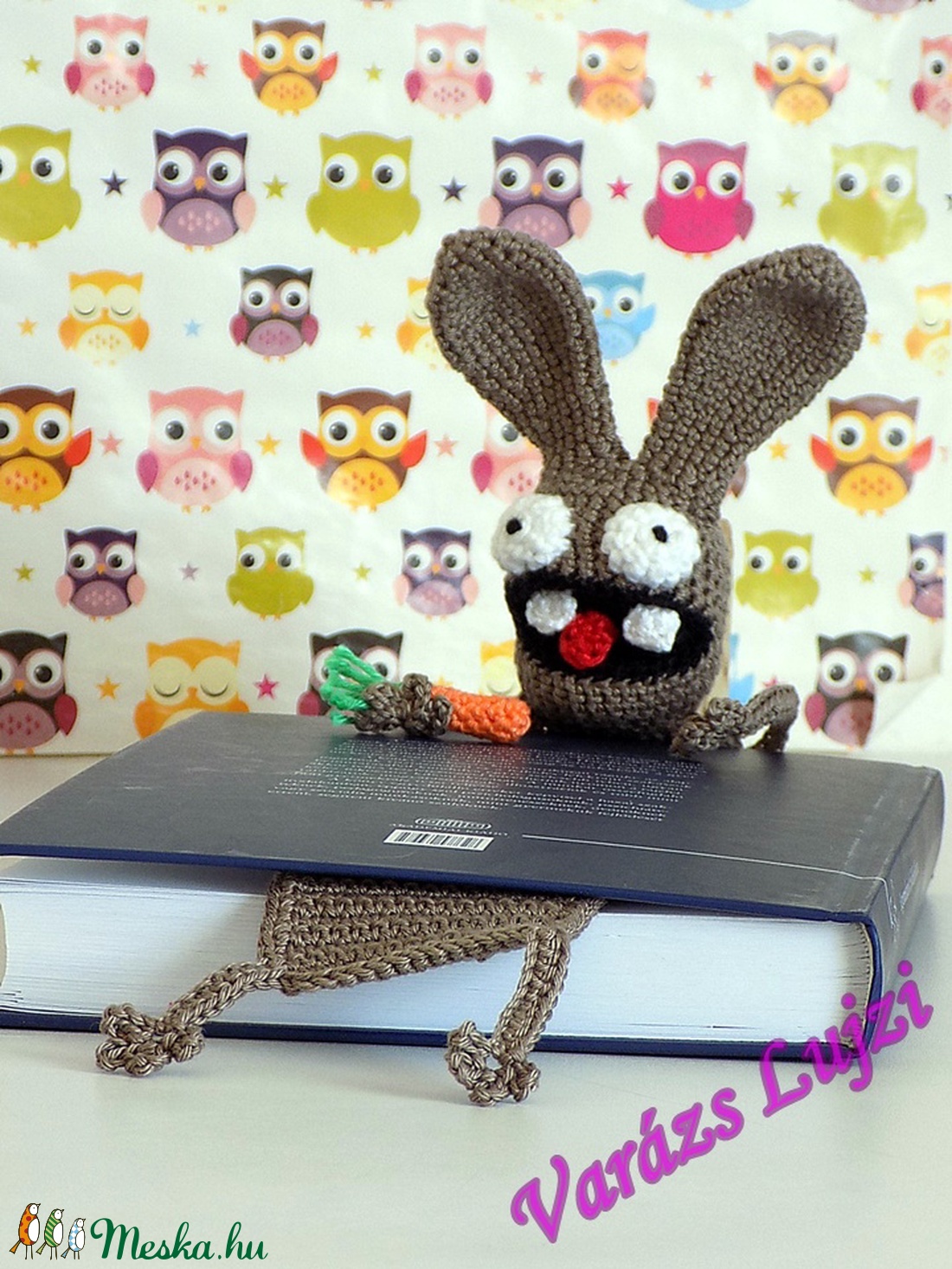 Horgolt vicces nyuszis könyvjelző  -  - Meska.hu