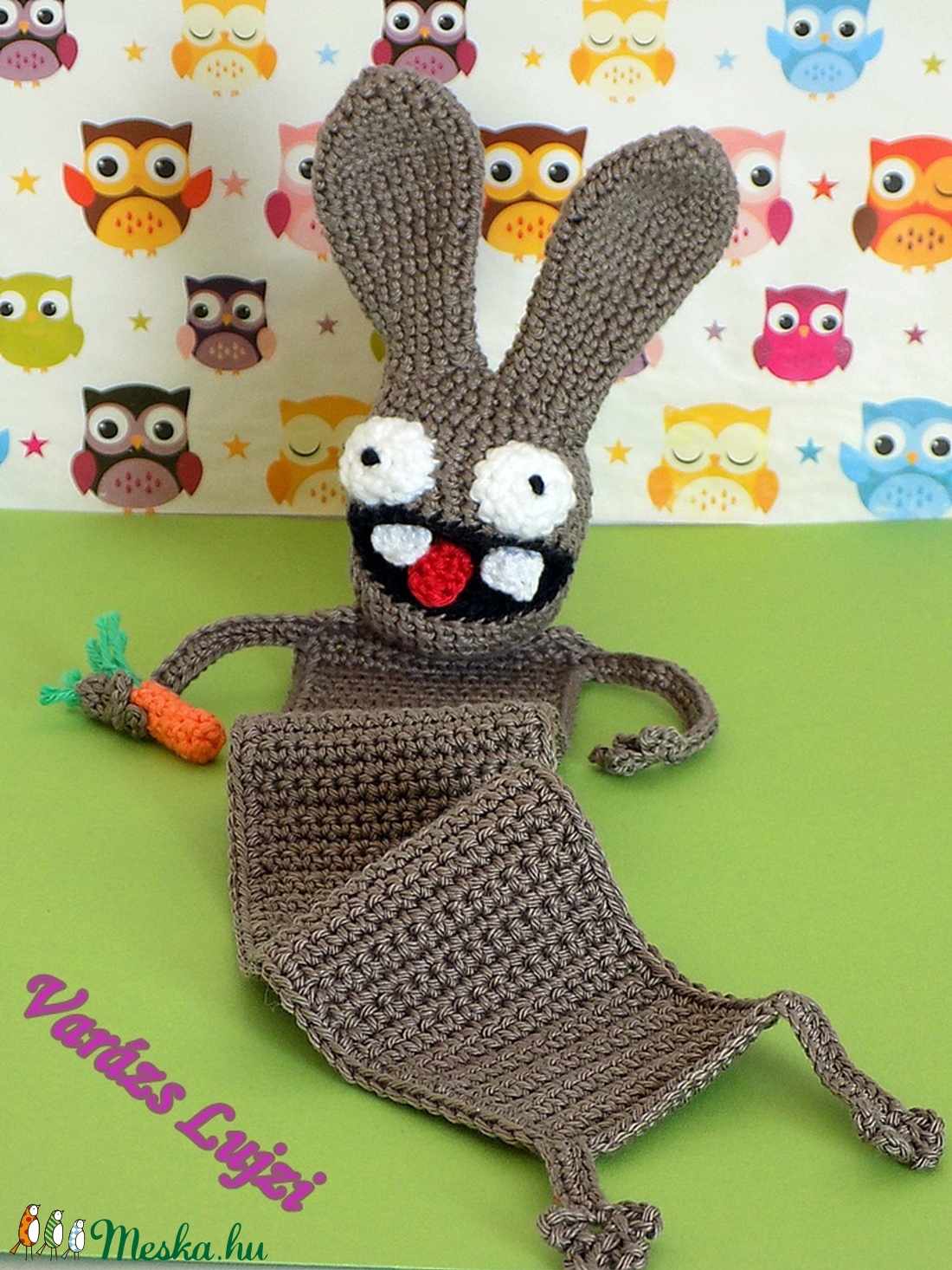 Horgolt vicces nyuszis könyvjelző  -  - Meska.hu