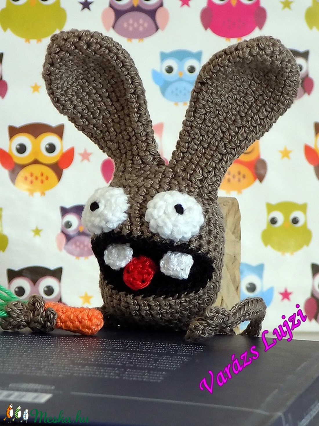 Horgolt vicces nyuszis könyvjelző  -  - Meska.hu