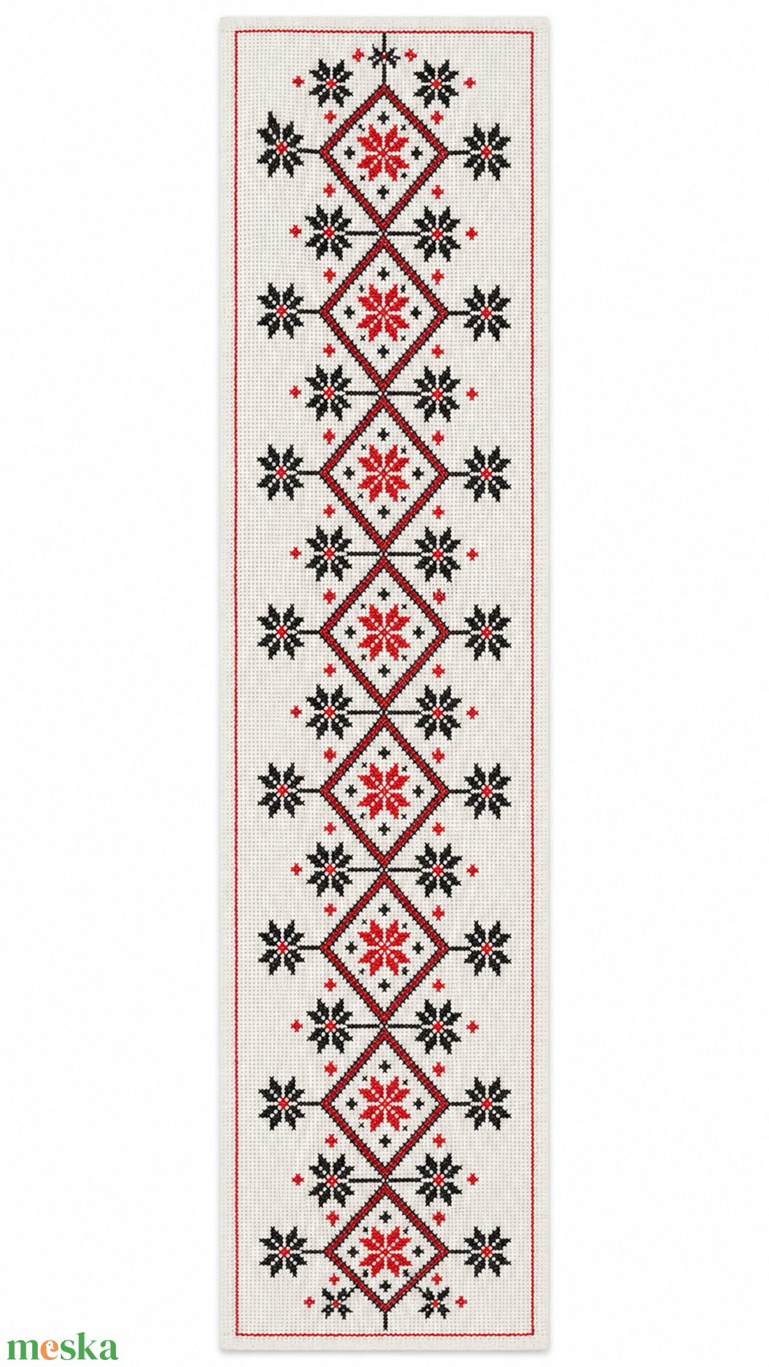 Piros- Feket asttalifutó - otthon & életmód - lakástextil - abrosz, terítő - asztalfutó - Meska.hu