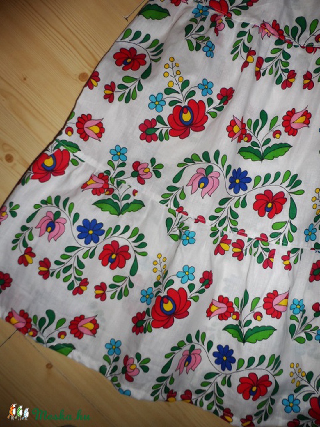 KALOCSAI MINTÁS fodros maxi szoknya s-m-l-xl -  - Meska.hu