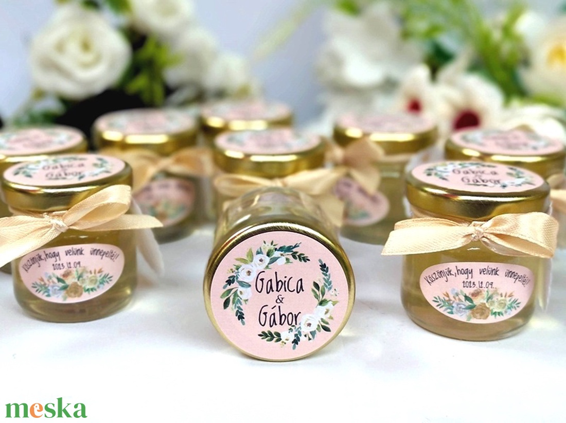 Esküvői mézes köszönet ajándék, mézes köszönetajándék, esküvői köszönet ajándék - esküvő - emlék & ajándék - köszönőajándék - Meska.hu