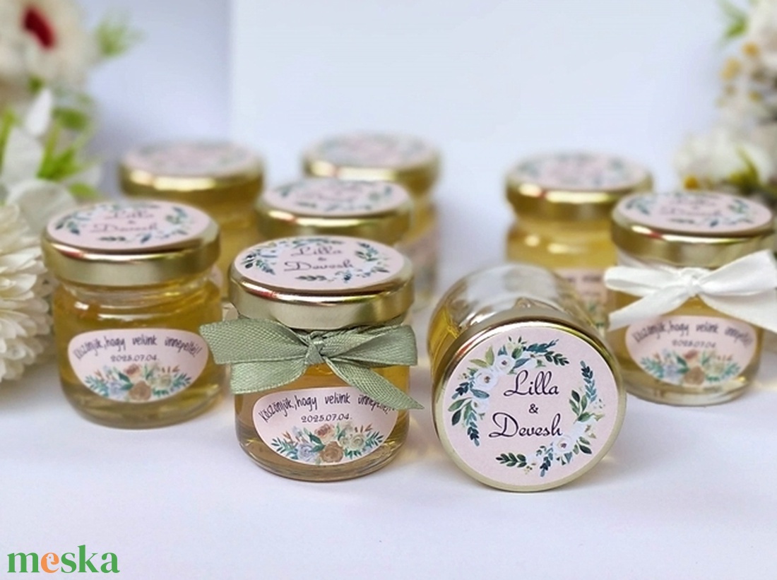 Álomszép elegáns Esküvői mézes köszönet ajándék, mézes köszönő ajándék, esküvői köszönet ajándék - esküvő - emlék & ajándék - köszönőajándék - Meska.hu