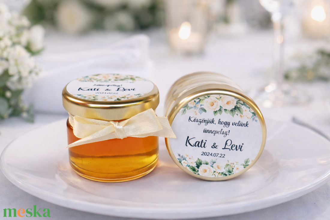 Esküvői mézes köszönet ajándék, mézes köszönetajándék, esküvői mézes köszönő  ajándék - esküvő - emlék & ajándék - köszönőajándék - Meska.hu