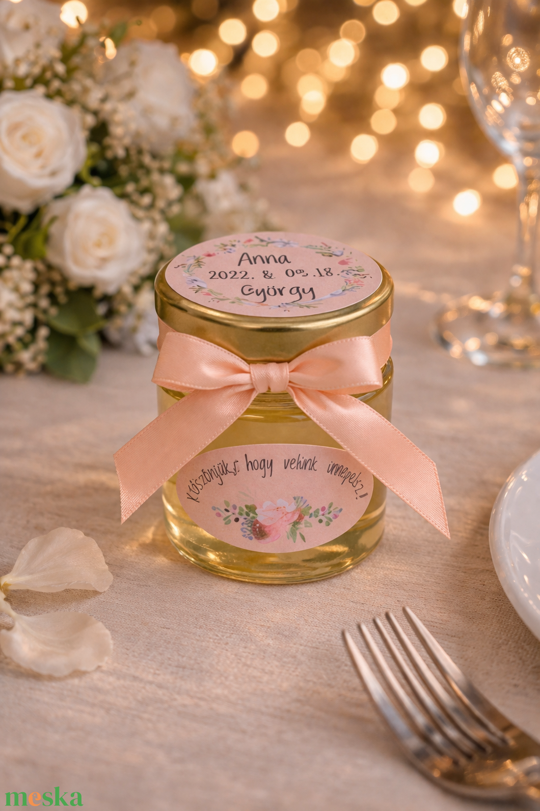 Esküvői mézes köszönet ajándék, mézes köszönetajándék, köszönő ajándék, vendég ajándék - esküvő - emlék & ajándék - köszönőajándék - Meska.hu