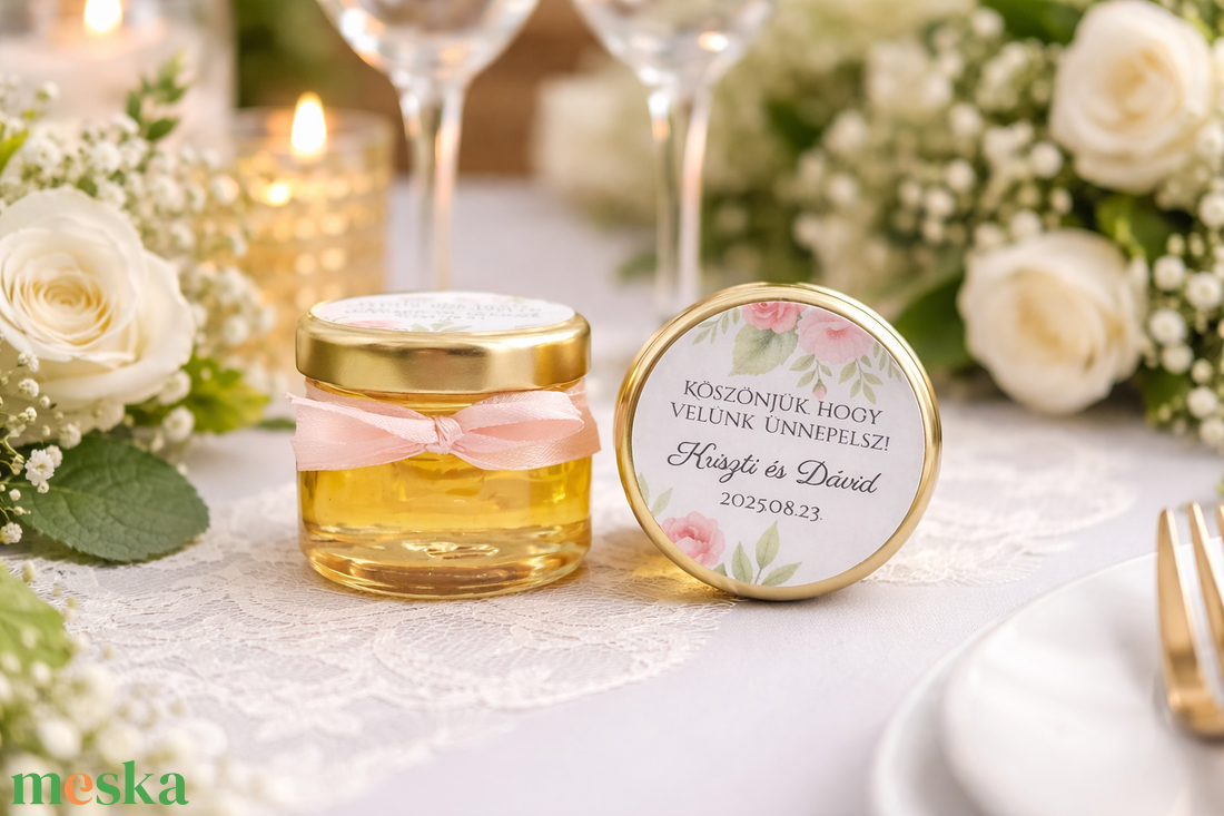 Rose gold Esküvői mézes köszönet ajándék, mézes köszönő ajándék, esküvői köszönet ajándék - esküvő - emlék & ajándék - köszönőajándék - Meska.hu