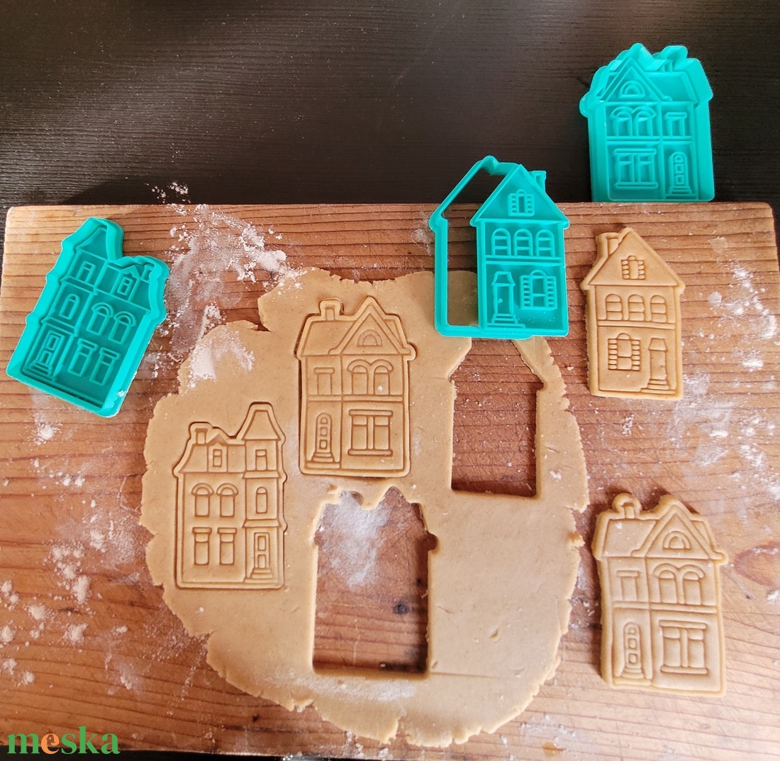  Bájos házikók sütikiszúró szett � Viktoriánus stílusú házikók 3D nyomtatott kekszforma, kedves ünnepi szaggató - otthon & életmód - konyhafelszerelés, tálalás - sütés, főzés - sütikiszúró - Meska.hu