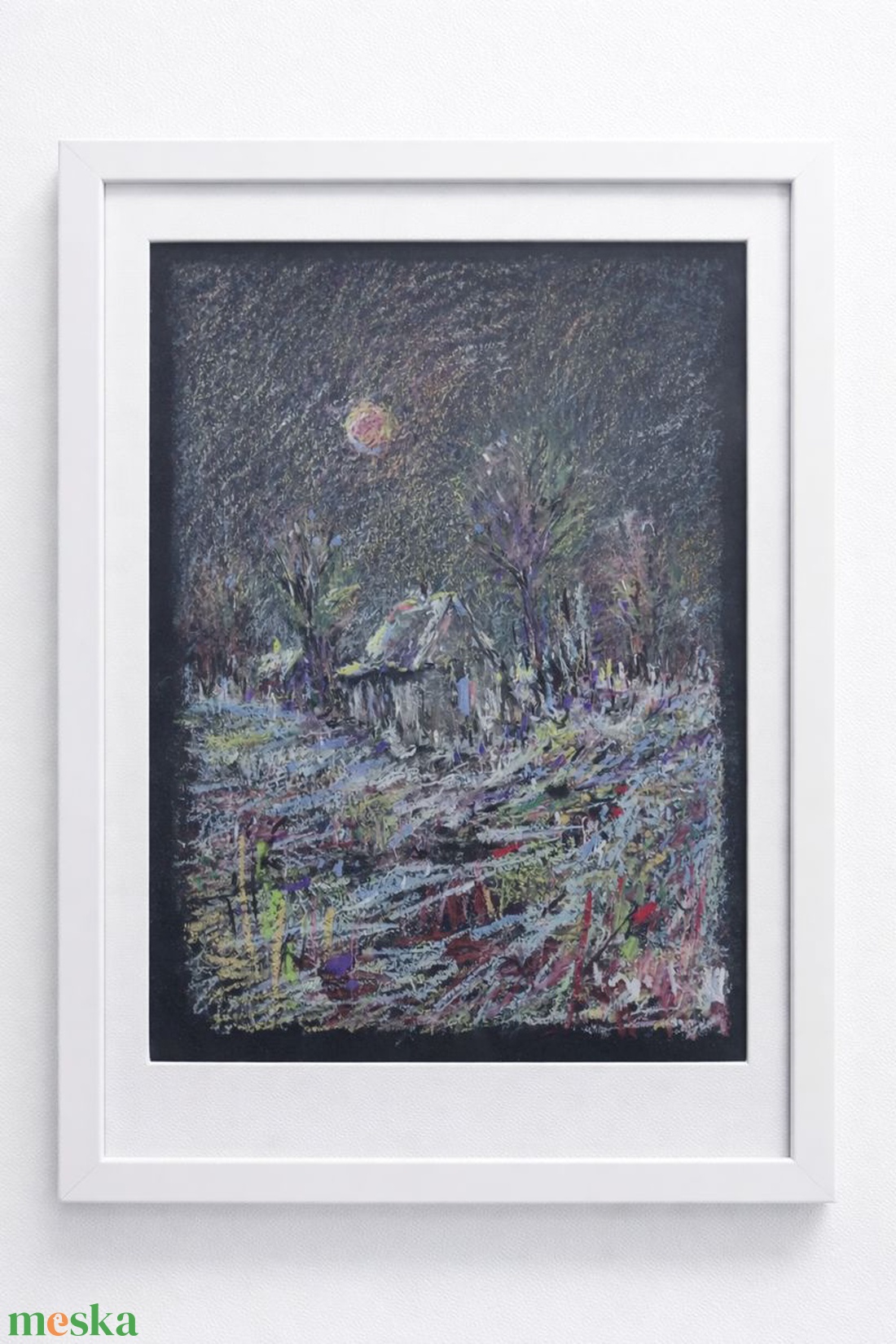 Téli csend - művészet - festmény - pasztell - Meska.hu