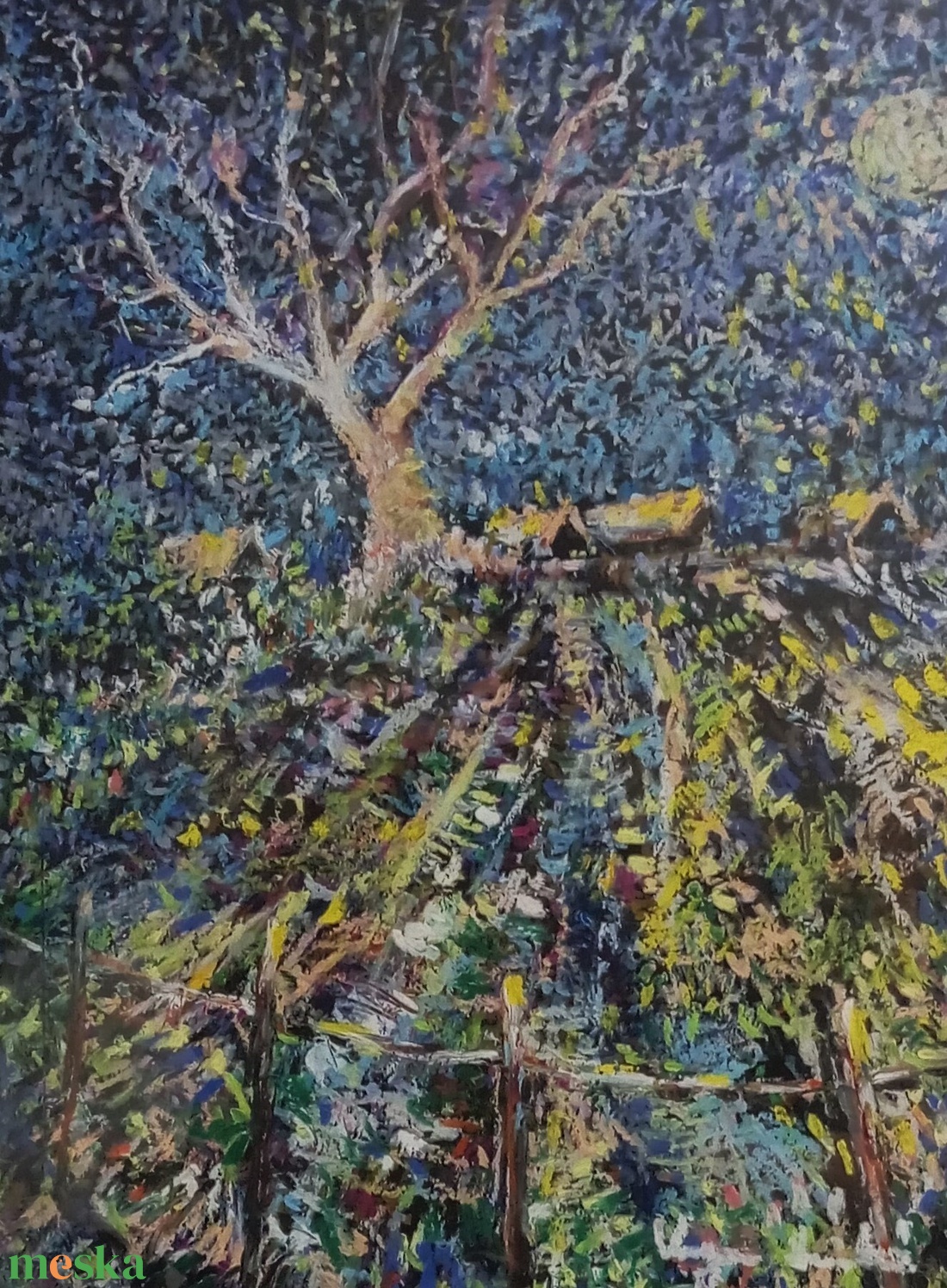 Holdfényes táj. - művészet - festmény - festmény vegyes technika - Meska.hu