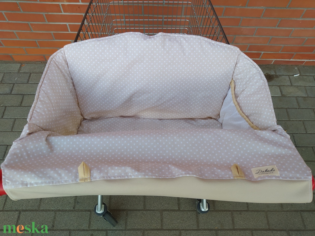 Bevásárlókocsi huzat tároló zsákkal, félig bélelt - játék & sport - 3 éves kor alattiaknak - bevásárlókocsi huzat - Meska.hu