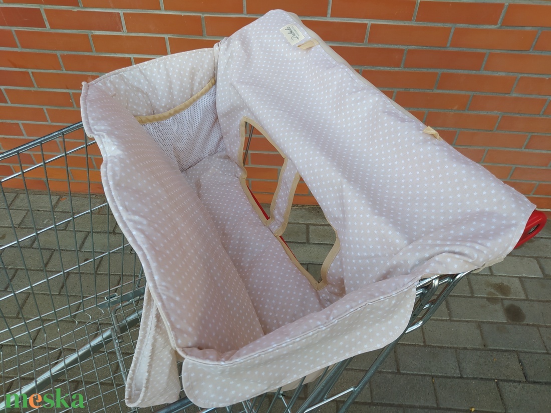 Bevásárlókocsi huzat tároló zsákkal, félig bélelt - játék & sport - 3 éves kor alattiaknak - bevásárlókocsi huzat - Meska.hu