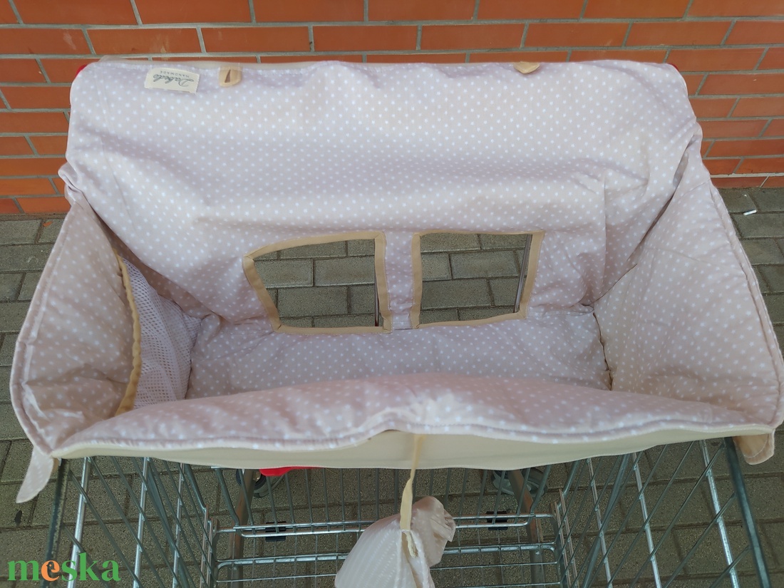 Bevásárlókocsi huzat tároló zsákkal, félig bélelt - játék & sport - 3 éves kor alattiaknak - bevásárlókocsi huzat - Meska.hu