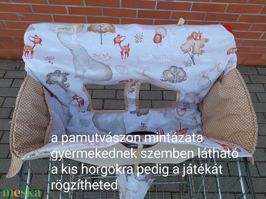 Bevásárlókocsi huzat, félig bélelt,két ponton záródó biztonsági övvel  - játék & sport - 3 éves kor alattiaknak - bevásárlókocsi huzat - Meska.hu