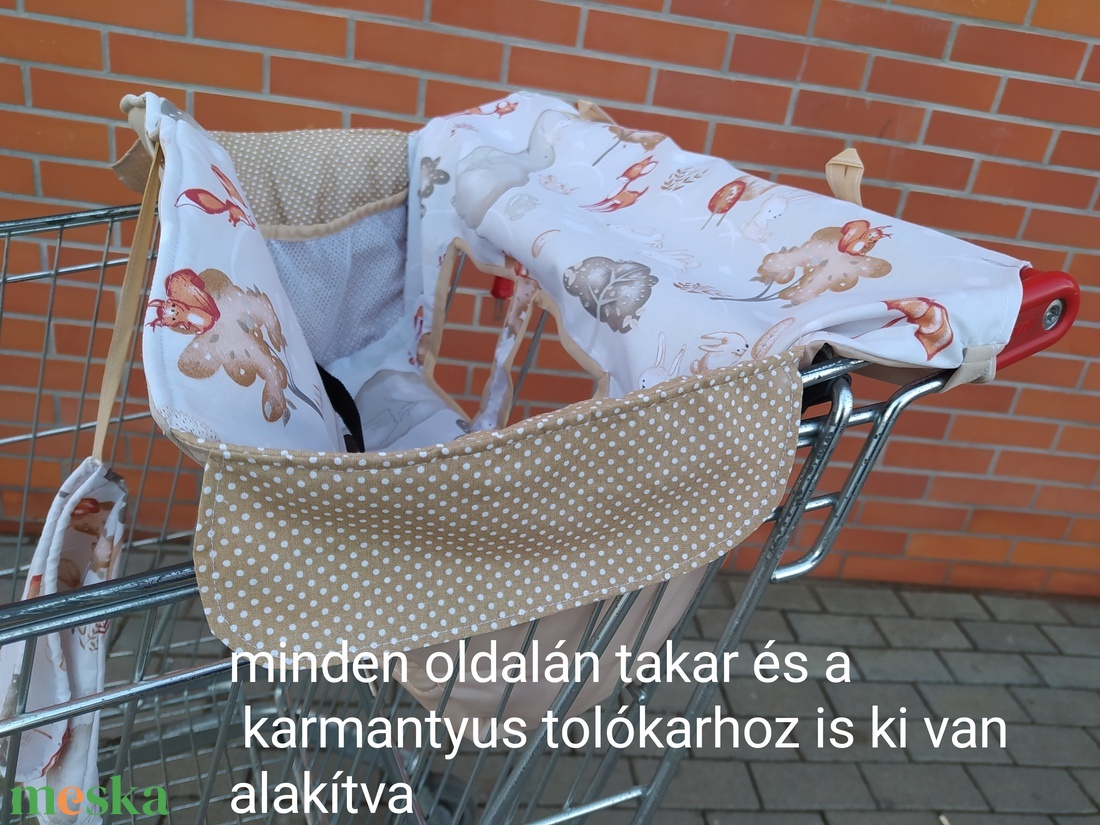 Bevásárlókocsi huzat, félig bélelt,két ponton záródó biztonsági övvel  - játék & sport - 3 éves kor alattiaknak - bevásárlókocsi huzat - Meska.hu