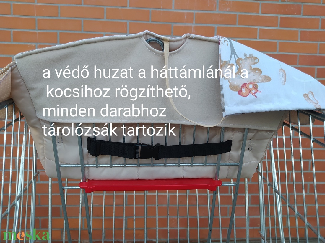 Bevásárlókocsi huzat, félig bélelt,két ponton záródó biztonsági övvel  - játék & sport - 3 éves kor alattiaknak - bevásárlókocsi huzat - Meska.hu