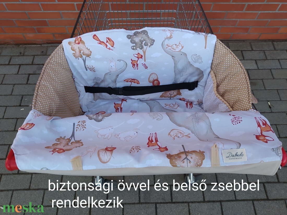 Bevásárlókocsi huzat, félig bélelt,két ponton záródó biztonsági övvel  - játék & sport - 3 éves kor alattiaknak - bevásárlókocsi huzat - Meska.hu
