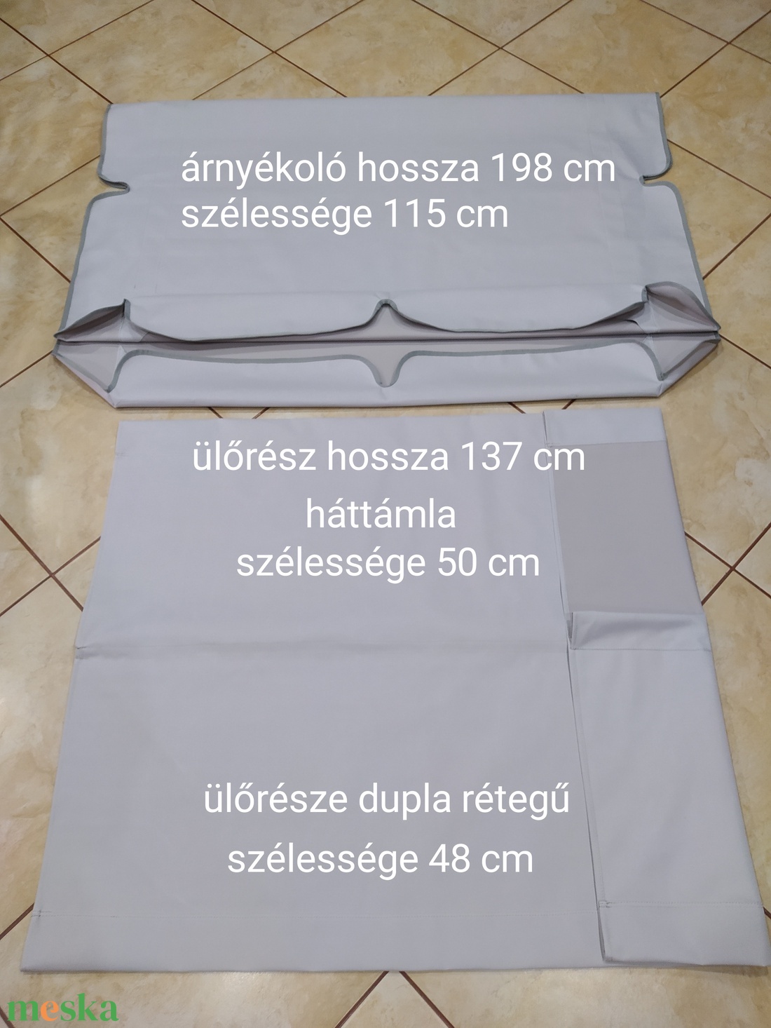 Hintaágy huzat csere ( szivacs nélküli) árnyékolóval együtt - otthon & életmód - ház & kert - kerti bútor - Meska.hu