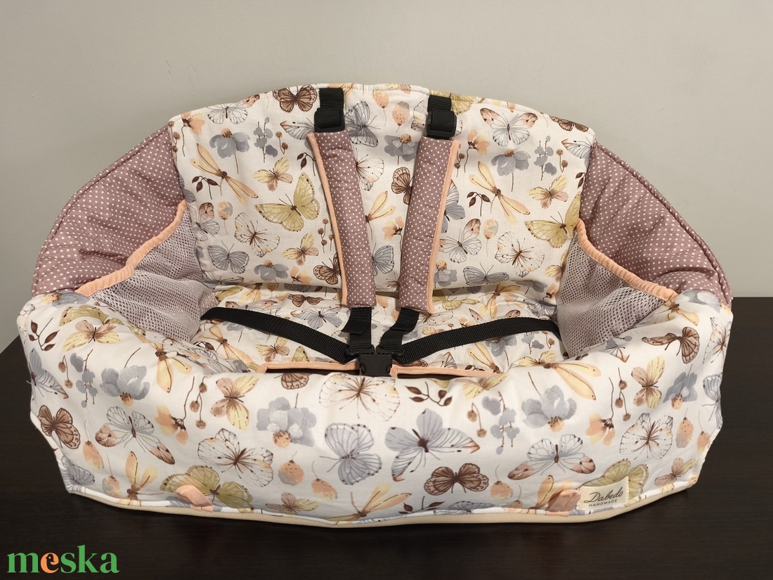 Bevásárlókocsi huzat ,teljesen bélelt, öt ponton záródó biztonsági övvel, ajándék tároló zsákkal - játék & sport - 3 éves kor alattiaknak - bevásárlókocsi huzat - Meska.hu