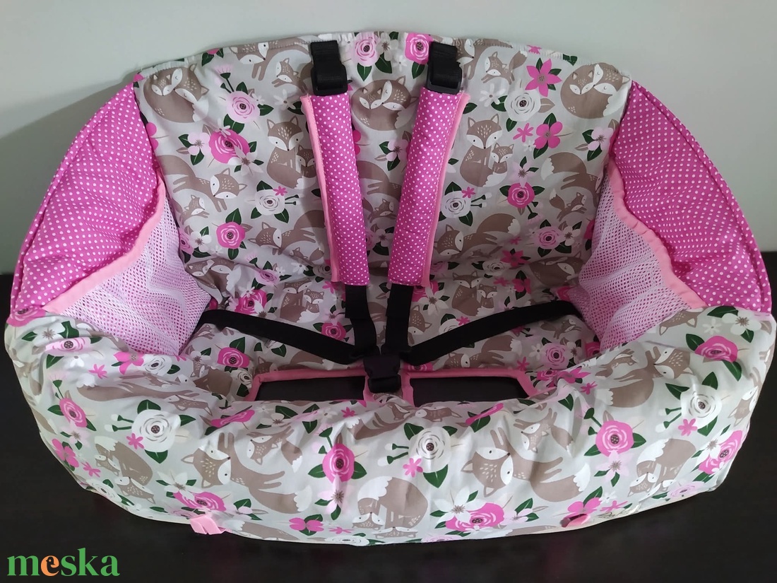 Bevásárlókocsi huzat ,teljesen bélelt, öt ponton záródó biztonsági övvel, ajándék tároló zsákkal - baba - mama - utazási kellékek - bevásárlókocsi huzat - Meska.hu