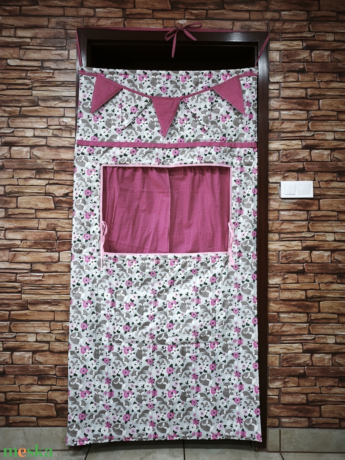 Bábszínház paraván textil, tároló tokkal - baba - mama - babaszobabútor - játéktároló - Meska.hu