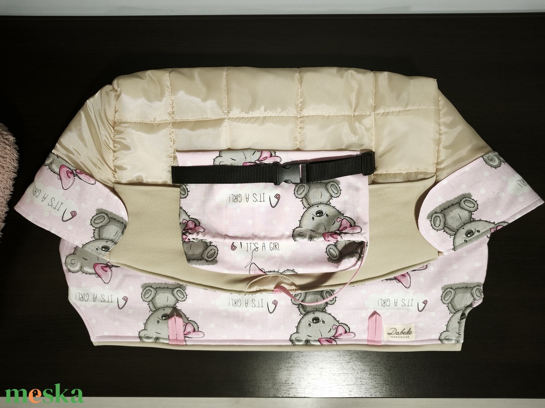 Bevásárlókocsi huzat ,teljesen bélelt, öt ponton záródó biztonsági övvel, ajándék tároló zsákkal - baba - mama - utazási kellékek - bevásárlókocsi huzat - Meska.hu