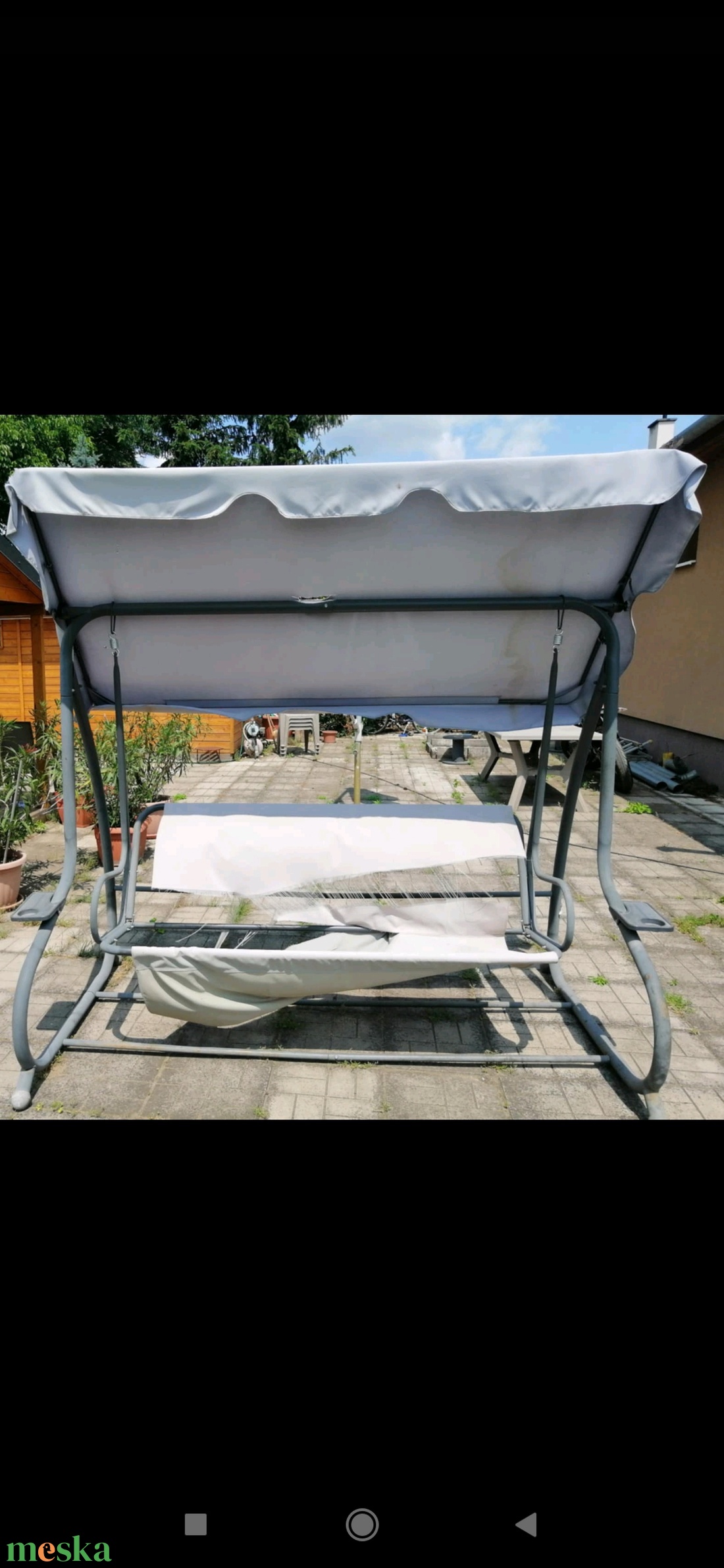 Hintaágy huzat csere ( szivacs nélküli) árnyékolóval együtt - otthon & életmód - ház & kert - kerti bútor - Meska.hu