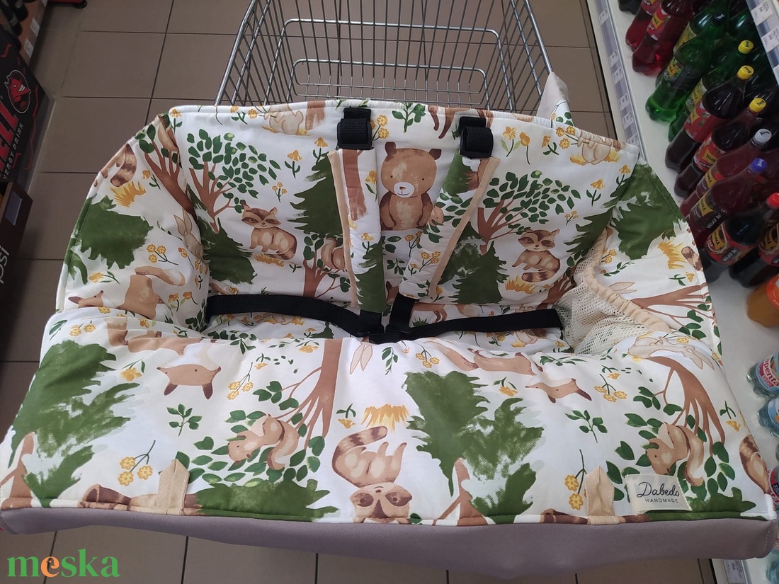 Bevásárlókocsi huzat teljesen bélelt, öt ponton záródó biztonsági övvel - baba - mama - utazási kellékek - bevásárlókocsi huzat - Meska.hu