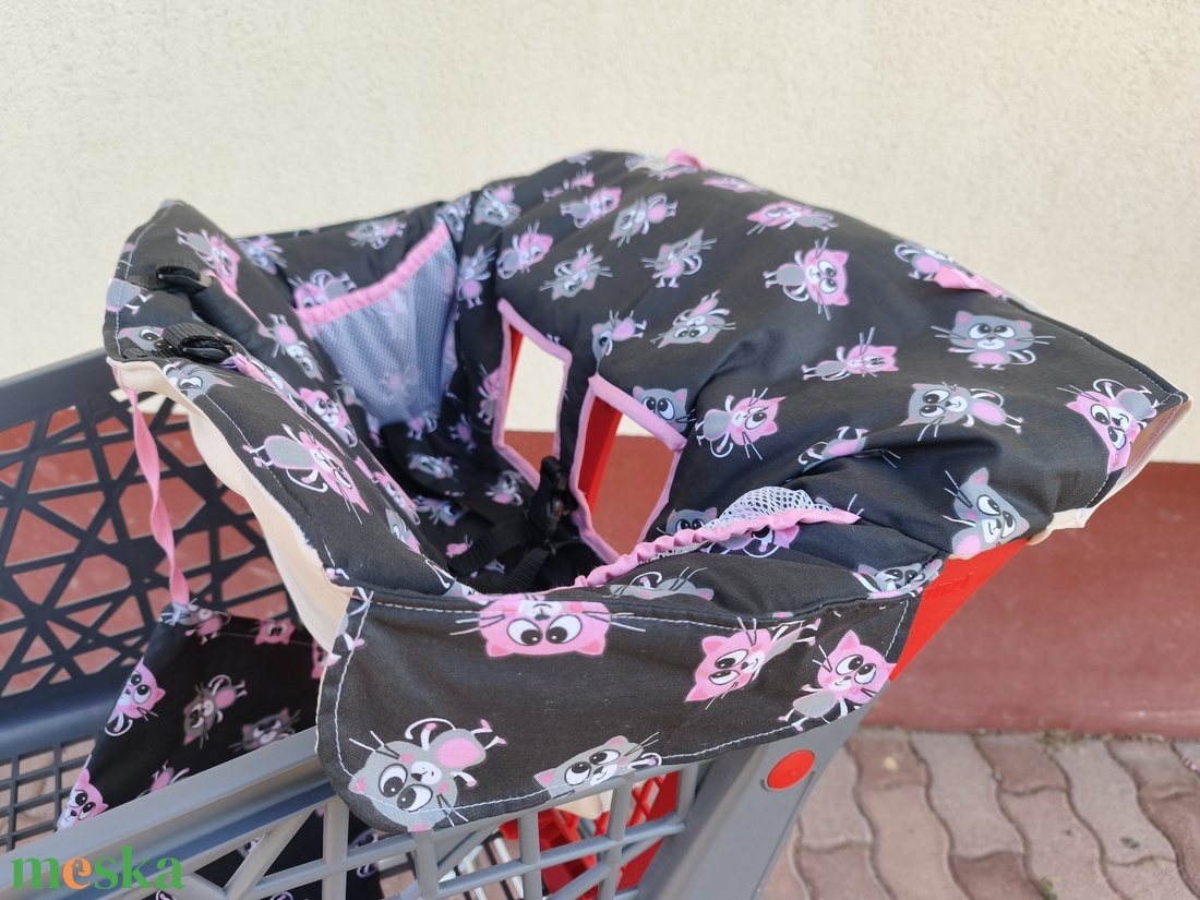 Bevásárlókocsi huzat teljesen bélelt, öt ponton záródó biztonsági övvel - baba - mama - utazási kellékek - bevásárlókocsi huzat - Meska.hu